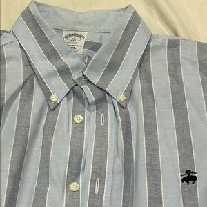 Men's Brooks Brothers Blue and Gray Striped Shirt